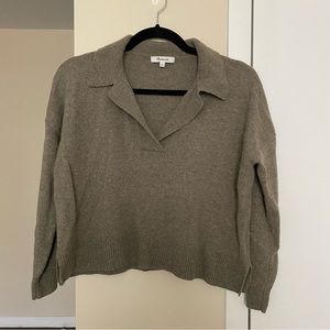 MADEWELL | Split Collar Cropped Sweater